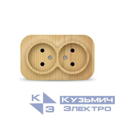 Розетка 2-м ОП 10А IP20 без заземл. сосна IONICH 1438