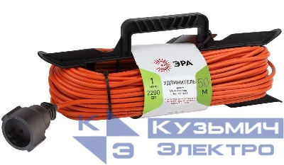 Удлинитель-шнур на рамке 1х50м без заземл. 16А IP20 UFx-1-2х1.5-50m ПВС 2х1.5 Эра Б0046823