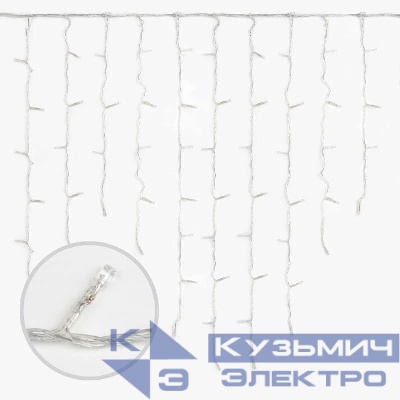 Гирлянда "Бахрома" светодиодная ULD-B3010-200/SWK WARM WHITE IP67 со статическим свечением Uniel UL-00003679