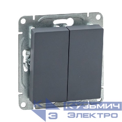 Выключатель проходной 2-кл. СП Эпика механизм графит EKF UP1-SWG-21