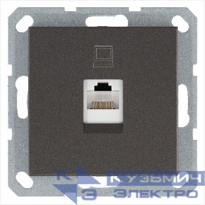 Розетка компьютерная 1-м RJ45 IP20 кат. 5E механизм мокко Jasmart G6105Z