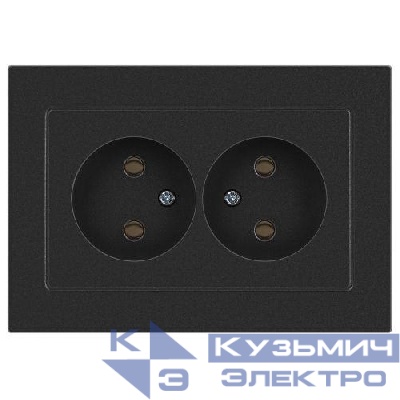 Розетка 2-м СП Accent 6-204-07 16А IP20 250В 2P AL/CU графит Intro Б0063435