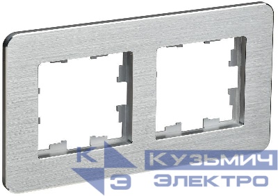 Рамка 2-м BRITE РУ-2-1-Бр метал. алюм. RE AL IEK BR-M22-M-21-K47