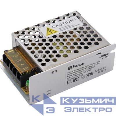 Трансформатор электронный для светодиодной ленты 30Вт 12В (драйвер) LB002 FERON 41349