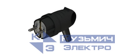 Вилка угловая MultiSet 16А 250В IP44 с заземл. каучук черн. SE MST1102BK