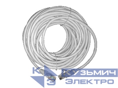 Патч-корд UTP4 cat.5е, 10.0м, CCA, LSZH, серый, литой коннектор NETKO Optima
