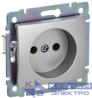 Розетка 1-м СП Valena 16А IP21 2P без заземл. механизм алюм. (DIY-упак.) IEK 694341