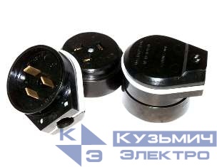 Разъем РШ-ВШ 32А 220В черн. РВШ 32-001 Витебск 0301-00030