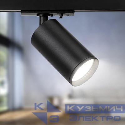 Светильник трековый TR39-GU10 MR16 1ф под лампу BK черн. Эра Б0053310