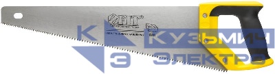 Ножовка по дереву крупный кален.зуб 5 ТPI с запилом 7 ТPI 2D заточка пласт.прорезинен.ручка 450мм FIT 40469