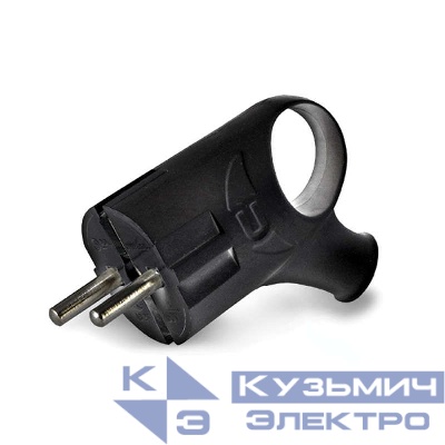 Вилка электрическая угловая 16А 250В с заземл. с ушком черн. (еврослот) UNIVersal А0112