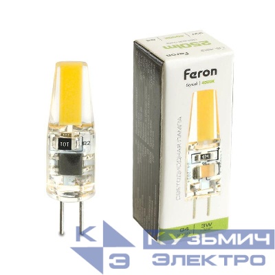 Лампа светодиодная LB-423 3Вт JC 4000К G4 230В FERON 51168