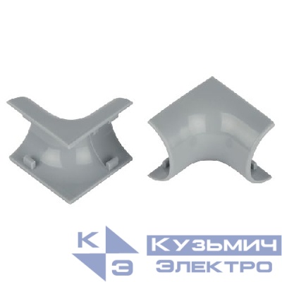 Угол для кабель-канала полукруглого внутр. 30х13мм IC-KK-30-13-F сер. (уп.2шт) Эра Б0064934