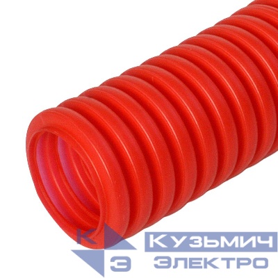 Труба гофрированная ПНД защитная d16/10.7мм для МПТ (пешель) красн. (уп.100м) Промрукав PR02.0087