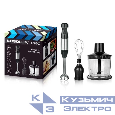 Блендер ELX-BS02-C72 набор: измельчитель; венчик 700Вт 220-240В серебр./черн. Ergolux 13441