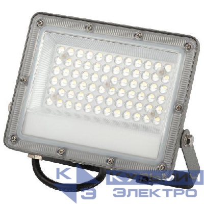 Прожектор светодиодный PRO LPR-063-0-65K-050 50Вт 6500К IP65 5000лм Г 90град. сер. Эра Б0067705