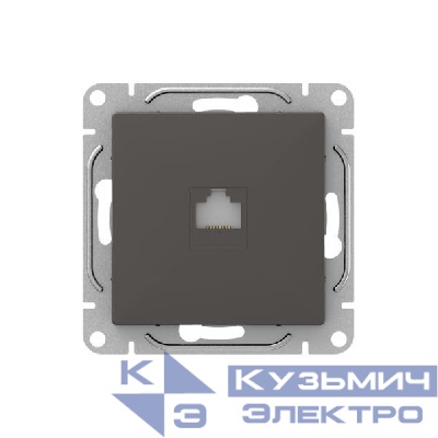 Розетка телефонная 1-м СП Эпика RJ11 механизм мокко EKF UP1-SOM-RJ11