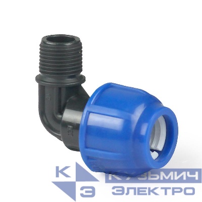 Отвод компрессионный наружн. резьба PN16 d20х1/2дюйм для ПЭ труб RTP 11548