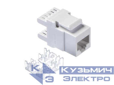 Модуль Keystone неэкранированный, RJ45, cat.5е, 180°, под инструмент, белый, для патч-панели