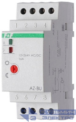 Фотореле AZ-BU (выносной фотодатчик монтаж на DIN-рейке 2 модуля 12-264В AC/DC 16А 1NO IP20 F&F EA01.001.010