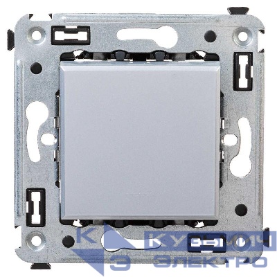 Переключатель 1-кл. 2мод. СП Avanti "Закаленная сталь" 16А сер. DKC 4404113