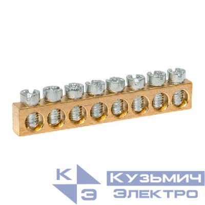 Шина PEN "ноль-земля" (6х9мм) 8 отв. для щитов Nova Unix Unix65 EKF nv-k8