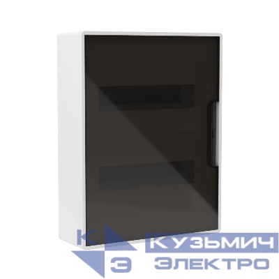 Щиток настенный Фрейм (FRAME) ЩРн-п-24 24мод. с тонированной дверцей с шин. PEN 2шт 8 отверст. + 2шт 6 отверст. бел. DKC F24W1WD