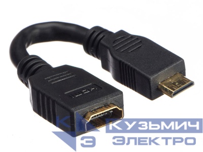 Переходник гнездо HDMI- штекер miniHDMI 10 см в блистере, Netko РАСПРОДАЖА
