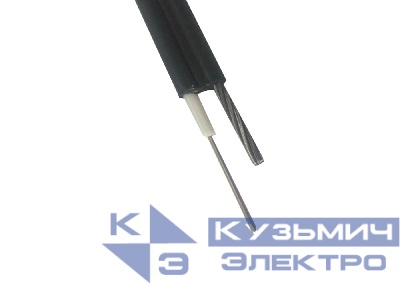 Кабель волоконно-оптический 16 (SМ - 9/125), тип ОПЦ, наружный с тросом, 9 кН, PE, черный, 2000м