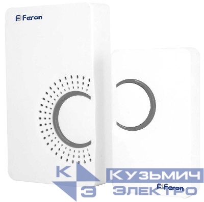 Звонок электрический дверной (36 мелодий) бел. сер. E-373 FERON 23686