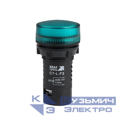 Лампа светодиодная OptiSignal Compact D22 С7-L-F3 зел. 110В AC/DC XB7EV03GP КЭАЗ 362154