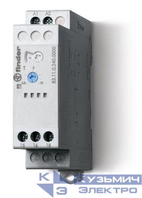 Таймер модульный 1-функциональный (AI) 24…240В AC/DC 1CO 16А 22.5мм 0.05с…10дней IP20 FINDER 831102400000