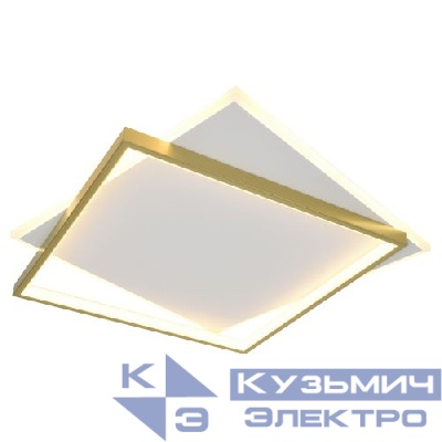 Светильник светодиодный Lima CLL-1-82-RC WH +GD 82Вт 3000К-6000К 500х500х55 с пультом ДУ бел./зол. Эра Б0069755