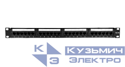 Патч-панель UTP, 19", 24 порта RJ45, cat.5е, 1U, Dual type, NETKO Optima