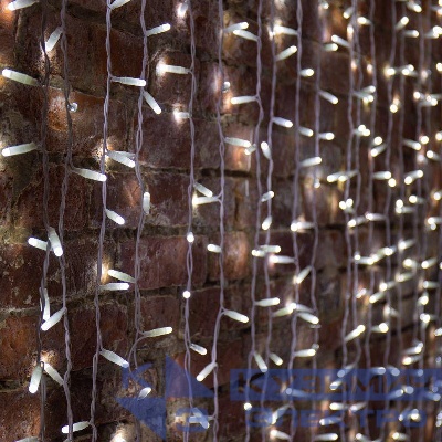 Гирлянда светодиодная "Светодиодный Дождь" 2х3м 600LED бел. 86Вт 230В IP65 эффект мерцания провод бел. (нужен шнур питания 303-500-1) Neon-Night 235-211