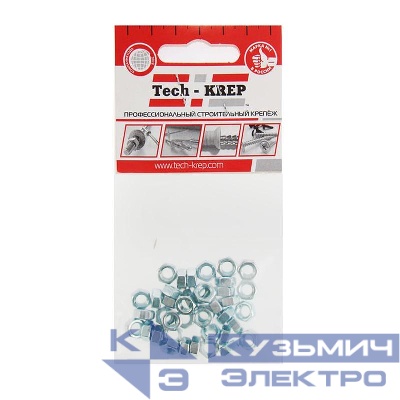 Гайка шестигранная М5 DIN 934 оцинк. (уп.40шт) Tech-Krep/Zitar 103024