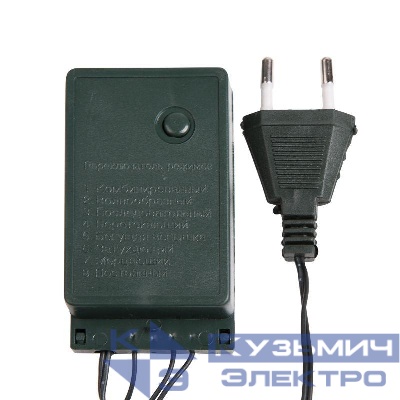 Гирлянда светодиодная "Твинкл Лайт" 20м 160LED тепл. бел. 10Вт 220-240В IP20 с контроллером 8 режимов провод ПВХ темн. зел. Neon-Night 303-116