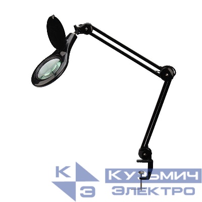 Лупа на струбцине круглая 5D с подсветкой 56 SMD LED d127мм черн. Rexant 31-0406