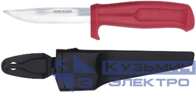 Нож строительный длина лезвия 100мм пластик. ручка нерж. сталь КУРС 10608