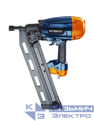 Пистолет гвоздезабивной по дереву Hybest FN21100P (пневматический, гвозди SN21, магниевый)