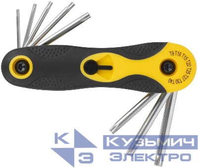 Ключ TORX T9-T40 складной CrV (уп.8шт) FIT 64016