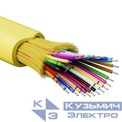 Кабель волоконно-оптический распределительный арамидные упрочняющие нити для внутренней прокладки нг(А)-HF 24 ОВ категорияOS2(G.652.D) плотный буфер 0.4кН барабан 2000м DKC RNDT9C24YL01