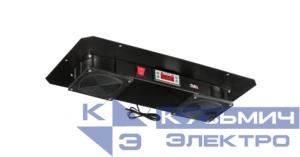 Блок вентиляторный для настенных шкафов TWC TWA TWM 2 вентилятора с фильтрующими элементами терморегулятором и датчиком без шнура питания черн. NIKOMAX TLK-FAN2-TERM-F-BK