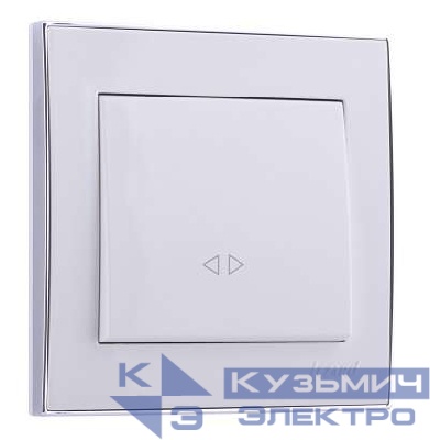Выключатель промежуточный 1-кл. СП Rain 10А IP20 с хром. боковой вставкой бел. LEZARD 703-0225-107