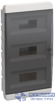 Корпус ЩРВ-П-36 TEKFOR IP41 черн. прозр. дверь пластик. IEK TF5-KP12-V-36-41-K01-K03