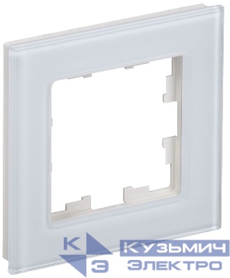 Рамка 1-м BRITE РУ-1-2-БрБ стекло бел. IEK BR-M12-G-K01