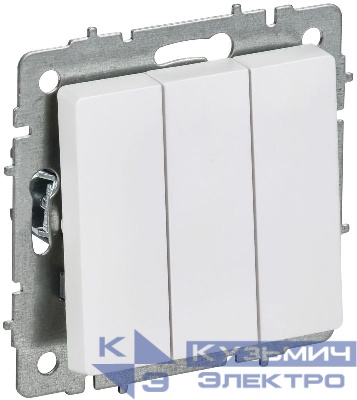 Выключатель 3-кл. СП BRITE ВС10-3-0-БрАБ 10А механизм арктич. бел. IEK BR-V30-0-10-K91