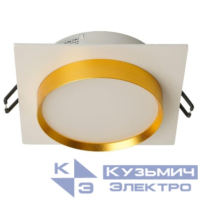 Светильник DL506 15Вт 230В GX53 потолочн. встраив. квадрат без лампы бел. + зол. FERON 51362