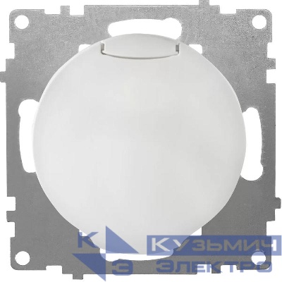 Розетка 1-м СП Florence 16А IP20 с заземл. с крышкой винтов. клеммы механизм бел. (1E10501300) OneKeyElectro 2172768