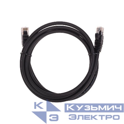 Патч-корд U/UTP CAT 6 RJ45-RJ45 26AWG LSZH черн. 2м Rexant 02-0292-2